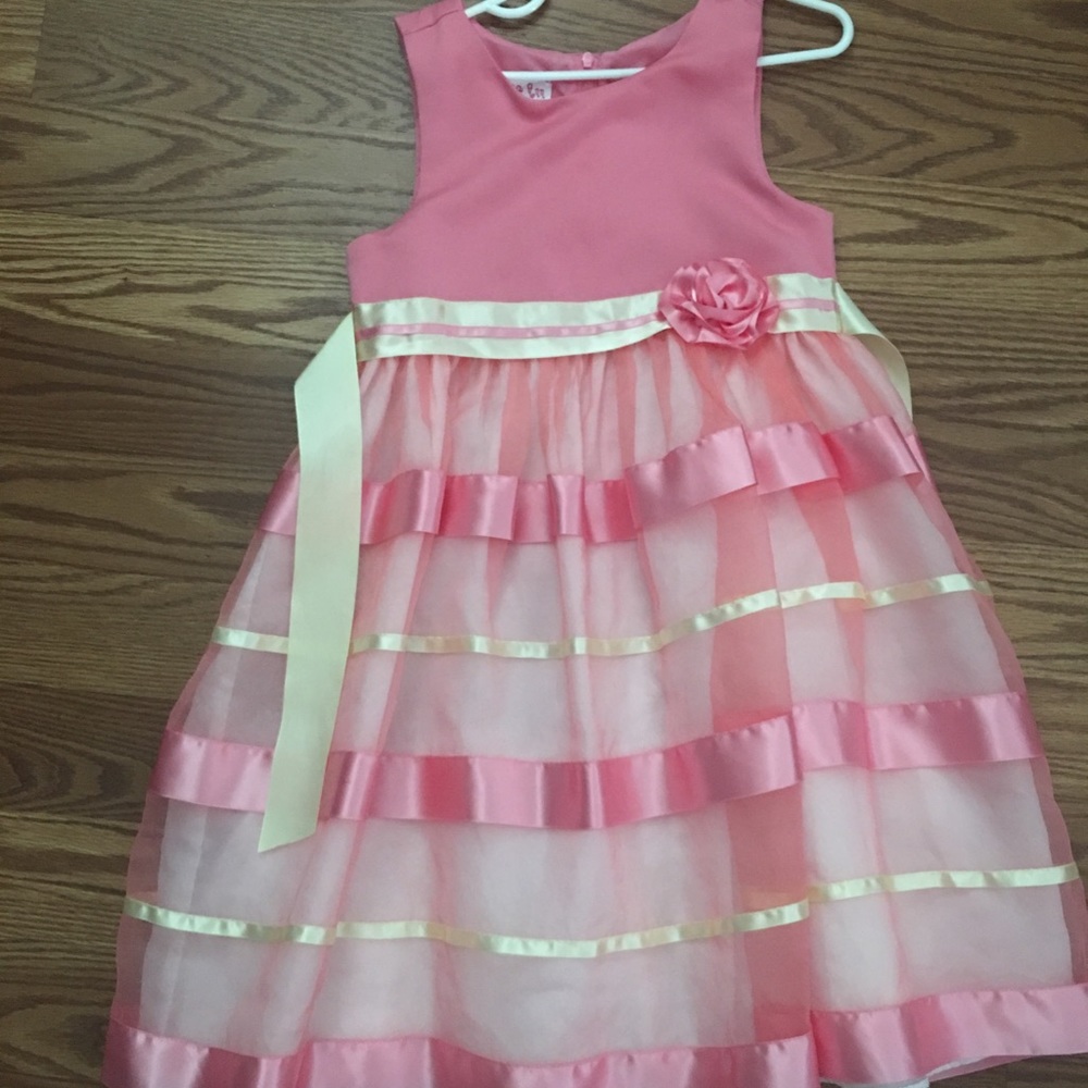 Little girls dress size 6x pink and yellow